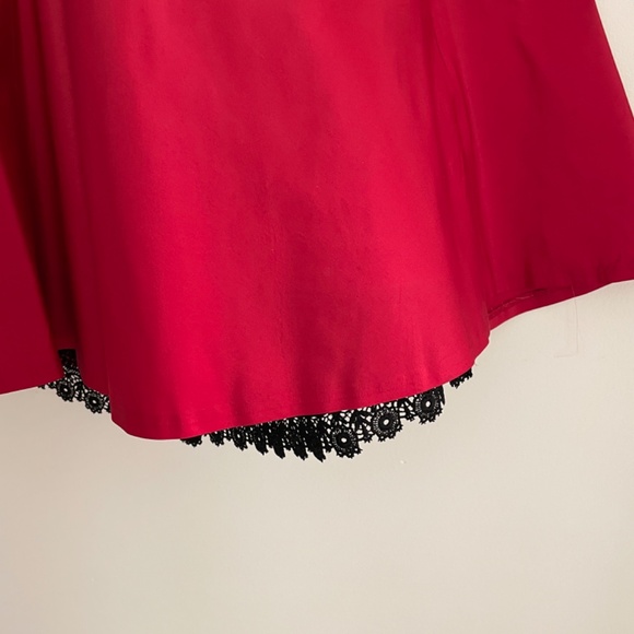 Carmen Marc Valvo Collection Women's Red Halter Dress Black Lace Size 6 - Picture 14 of 14